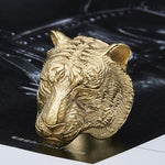 Anel sinete tigre 7 (54 mm) / ouro