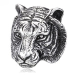 Anel sinete tigre 7 (54 mm) / prata