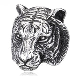 Anel sinete tigre 7 (54 mm) / prata