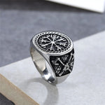 Anel sinete vegvisir aço 7 (54,4 mm) / prata