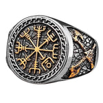 Anel sinete vegvisir aço