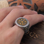 Anel sinete vegvisir aço