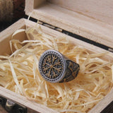 Anel sinete vegvisir aço