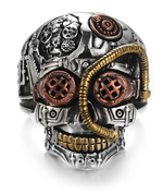 Anel steampunk em aço 57 mm