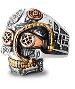 Anel steampunk prateado 52 mm