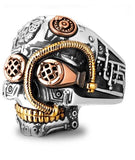 Anel steampunk prateado 52 mm