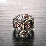 Anel steampunk prateado