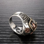 Anel steampunk prateado