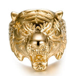 Anel tigre dourado masculino 54 mm