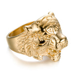Anel tigre dourado masculino