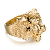 Anel tigre dourado masculino
