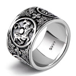 Anel tigre prata 57 mm