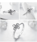 Anel trevo de diamante