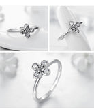 Anel trevo de diamante