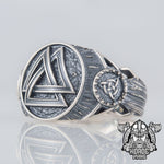 Anel valknut em prata 5 (49,32 mm)