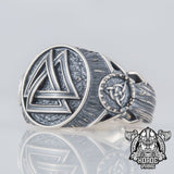 Anel valknut em prata 5 (49,32 mm)