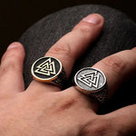 Anel valknut masculino em aço