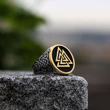 Anel valknut masculino em aço
