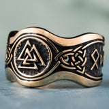 Anel valknut rúnico em bronze 5 (49,32 mm)