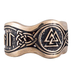 Anel valknut rúnico em bronze