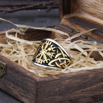 Anel vegvísir dourado / 7 (54,4 mm)
