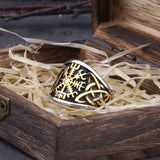 Anel vegvísir dourado / 7 (54,4 mm)