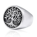 Anel viking de aço yggdrasil