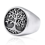 Anel viking de aço yggdrasil