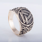 Anel viking de bronze estilo mammen 5 (49,32 mm)