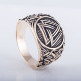 Anel viking de bronze estilo mammen 5 (49,32 mm)