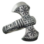 Anel viking machado de guerra prata