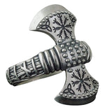 Anel viking machado de guerra prata