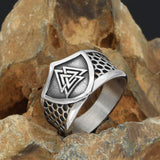 Anel viking valknut aço 9 (59,5 mm)