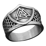 Anel viking valknut aço