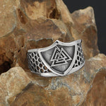 Anel viking valknut aço