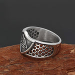 Anel viking valknut aço