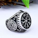 Anel viking vegvisir em aço