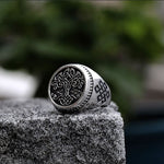 Anel viking yggdrasil prata / 7 (54,4 mm)