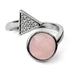 Anel vintage de quartzo rosa valor por defeito título