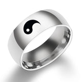 Anel yin yang da amizade 6 (51,8 mm) / prata