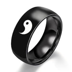 Anel yin yang da amizade 6 (51,8 mm) / preto