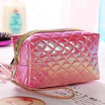 Bolsa de armazenamento de maquilhagem rosa escuro
