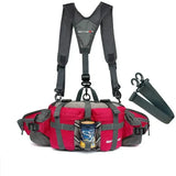 Bolsa de cintura de caminhada vermelho