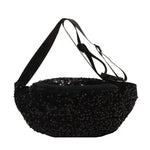 Bolsa de cintura com lantejoulas preto