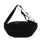 Bolsa de cintura com lantejoulas preto