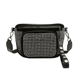 Bolsa de cintura com strass cinzento