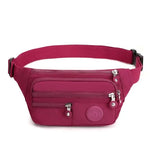 Bolsa de cintura com vários bolsos fushia