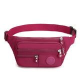 Bolsa de cintura com vários bolsos fushia