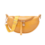 Bolsa de cintura de couro de crocodilo amarelo