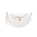 Bolsa de cintura de couro de crocodilo branco